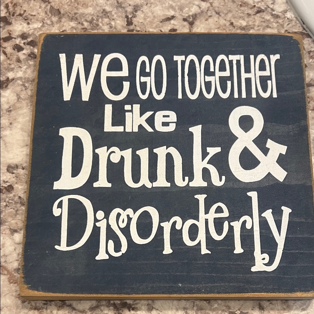 Rustic Black and White Wooden Sign